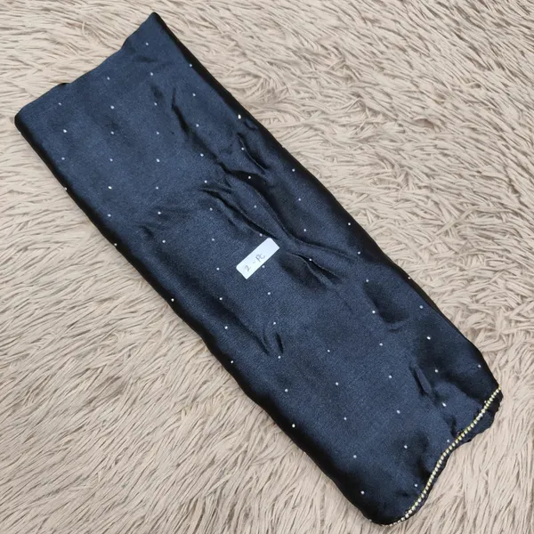 Soft Crushed Satin Hijabs with Stone Border | HJ19